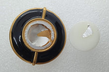 Load image into Gallery viewer, SAINT LAURENT Enamel Faux Pearl Earring Circle Single Black/White/Gold OS
