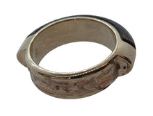 Load image into Gallery viewer, CHLOÉ  Jamie Ring Wood/Gold Tone Brass Stacking Dark Brown Size 50/K RRP300
