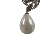 Load image into Gallery viewer, KENNETH JAY LANE Silver &amp; Crystal Pearl Drop Audrey Single Earring One Size NEW
