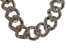 Load image into Gallery viewer, KENNETH JAY LANE Ladies Silver Pave Crystal Chain Link Necklace One Size NEW
