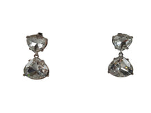 Load image into Gallery viewer, KENNETH JAY LANE Ladies Silver Rhodium Crystal Drop Clip-On Earrings OS NEW
