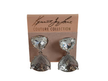 Load image into Gallery viewer, KENNETH JAY LANE Silver Rhodium Crystal Drop Clip-On Earrings One Size NEW
