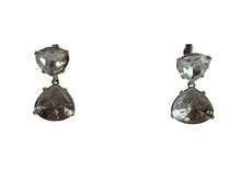 Load image into Gallery viewer, KENNETH JAY LANE Silver Rhodium Crystal Drop Clip-On Earrings One Size NEW
