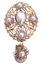 Load image into Gallery viewer, KENNETH JAY LANE Ladies Yellow Gold Crystal Pearl Drop Earring One Size NEW
