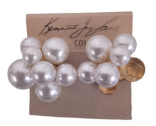 Load image into Gallery viewer, KENNETH JAY LANE Ladies Faux Pearl Gold Tone Cluster Clip Earrings OS NEW
