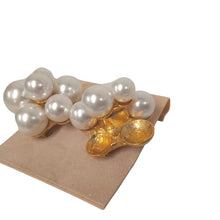 Load image into Gallery viewer, KENNETH JAY LANE Ladies Faux Pearl Gold Tone Cluster Clip Earrings OS NEW
