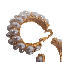 Load image into Gallery viewer, KENNETH JAY LANE Ladies Gold Plated Faux Pearl Clip-On Earrings NEW RRP130
