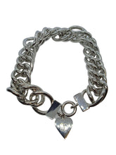 Load image into Gallery viewer, PACO RABANNE Chunky Heart Necklace Chain Link Metal Silver OS NEW RRP355
