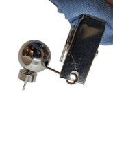 Load image into Gallery viewer, JACQUEMUS Napkin Drop Earrings Fabric/Metal Silver Tone/Blue OS NEW RRP350
