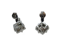 Load image into Gallery viewer, 2 x KENNETH JAY LANE Double Crystal Link Earrings Clip On Silver OS NEW FAULTY
