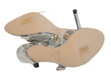 Load image into Gallery viewer, PARIS TEXAS Ladies Silver Leather Regina 105mm Mules IT35 UK3 RRP450 NEW
