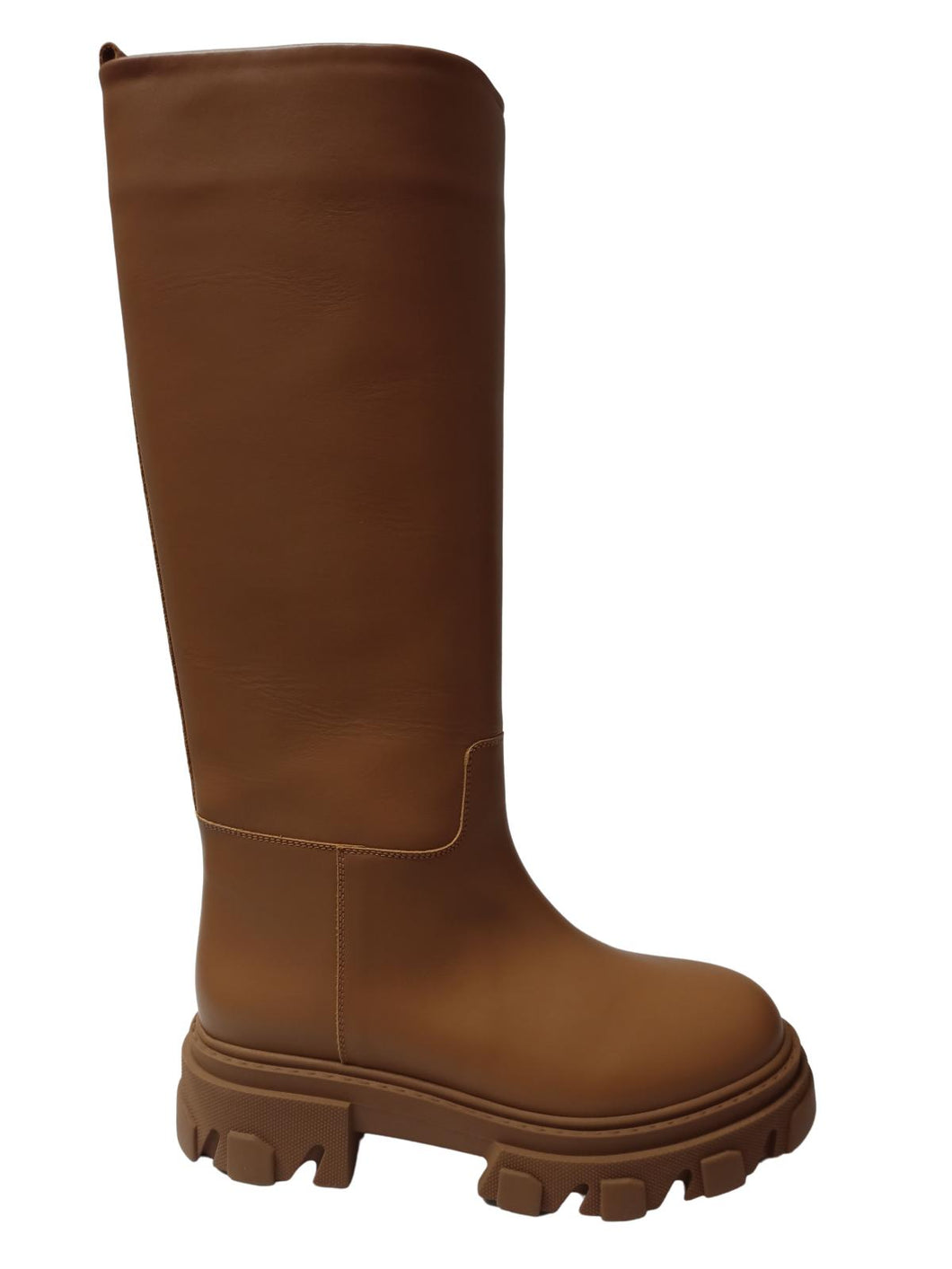GIA X PERNILLE Brown Knee High Boots  Tubular Combat Shoes Size UK 5 NEW RRP 480