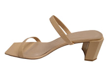 Load image into Gallery viewer, BY FAR Ladies Tanya Kraft Patent Leather Heeled Sandals Beige UK7 NEW RRP295
