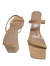 Load image into Gallery viewer, BY FAR Ladies Tanya Kraft Patent Leather Heeled Sandals Beige UK7 NEW RRP295

