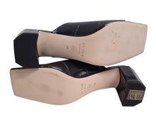 Load image into Gallery viewer, BY FAR Ladies Katya Black Leather Croc Embossed Mules Sandals UK5 NEW RRP325
