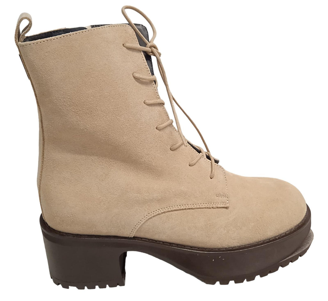 BY FAR Ladies Cobain 60 Suede Zip Platform Boots Beige EU37 UK4 NEW RRP530