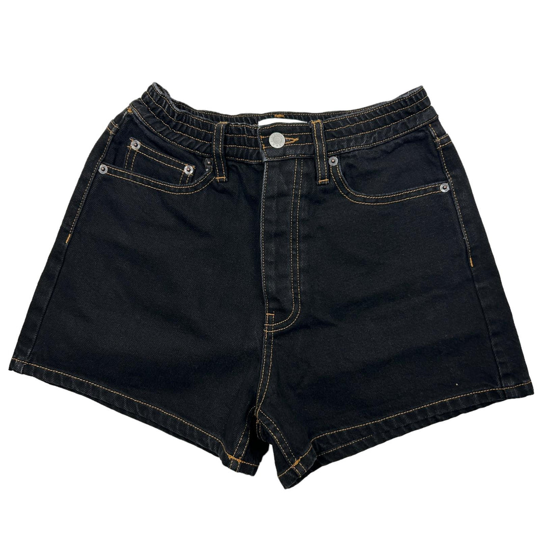 STILL HERE Black Denim Shorts Size 25 NEW RRP 140