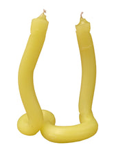 Load image into Gallery viewer, TALLOW CANDLE Thick Cut Doubled Wax Bright Yellow Candle Sticks NEW
