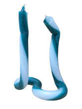 Load image into Gallery viewer, TALLOW CANDLE Thick Cut Doubled Wax Stripe Green Candle Sticks NEW
