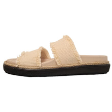 Load image into Gallery viewer, CASTANER Ladies Beige Canvas Zuzi Flat 2-Strap Sandals EU37 UK4 RRP120 NEW
