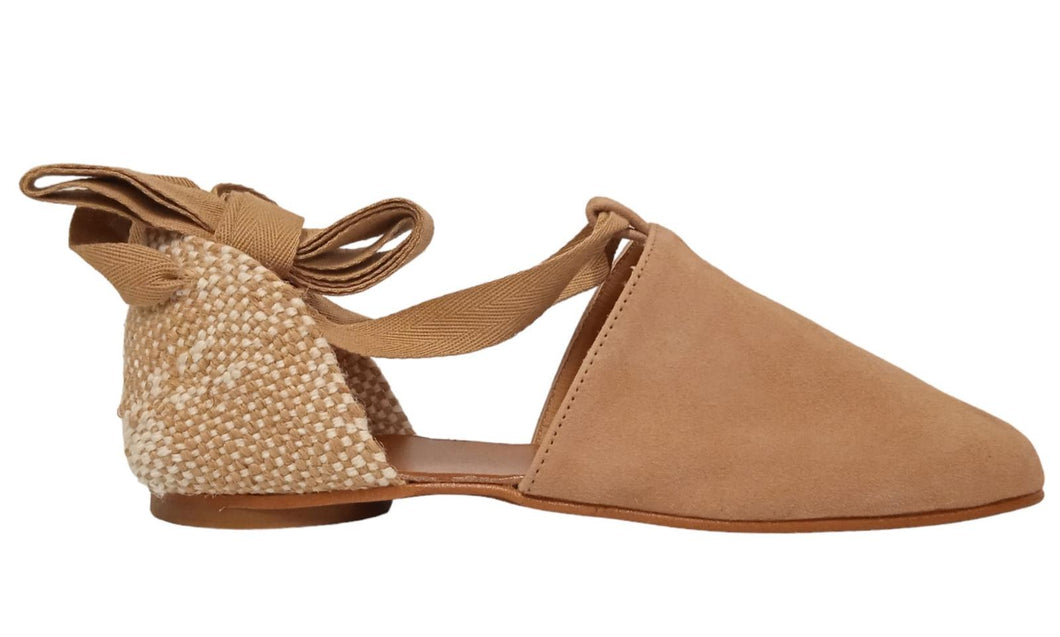 CASTANER Ladies Light Brown Suede Gala Ankle Tie Sandals EU35 UK2 RRP90 NEW