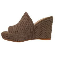Load image into Gallery viewer, CASTANER Ladies Olive Brown Knitted Jela Wedge Mules EU35 UK2 RRP145 NEW
