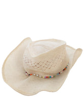 Load image into Gallery viewer, GLADYS TAMEZ MILLINERY Neutrals Hats Bella Beaded Cowboy Hat Size L NEW RRP 265
