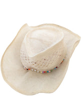 Load image into Gallery viewer, GLADYS TAMEZ MILLINERY Neutrals Hats Bella Beaded Cowboy Hat Size L NEW RRP 265
