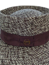 Load image into Gallery viewer, GLADYS TAMEZ MILLINERY Brown Hats Winnie Panama Hat Size S NEW RRP 295
