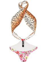 Load image into Gallery viewer, REINA OLGA Showpony Swimsuit Floral Tiger Print Cut-out One Piece L NEW RRP 140
