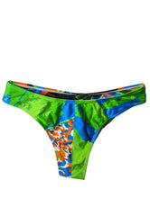 Load image into Gallery viewer, OPERA SPORT Bikini Bottoms Swimwear High Waist Blue Green Print UK12 NEW RRP 55
