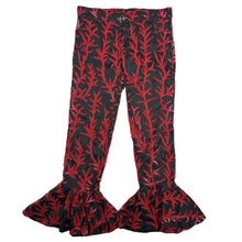 Load image into Gallery viewer, TSAU Chiffon Sequin Design Red Flared Trousers Size 32 NEW RRP 680
