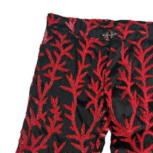 Load image into Gallery viewer, TSAU Chiffon Sequin Design Red Flared Trousers Size 32 NEW RRP 680
