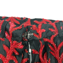 Load image into Gallery viewer, TSAU Chiffon Sequin Design Red Flared Trousers Size 32 NEW RRP 680
