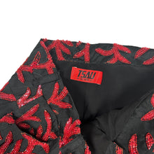 Load image into Gallery viewer, TSAU Chiffon Sequin Design Red Flared Trousers Size 32 NEW RRP 680
