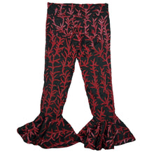 Load image into Gallery viewer, TSAU Chiffon Sequin Design Red Flared Trousers Size 32 NEW RRP 680
