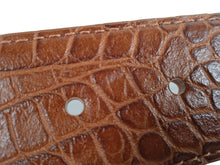 Load image into Gallery viewer, BLACK &amp; BROWN Ladies Brown Leather Croc Print Ida Waist Belt Size 85 RRP120 NEW
