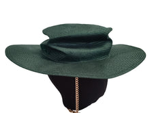 Load image into Gallery viewer, RUSLAN BAGINSKIY Fedora Hat Straw Gold Tone Chain Strap Green S NEW RRP305
