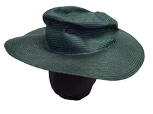 Load image into Gallery viewer, RUSLAN BAGINSKIY Fedora Hat Straw Gold Tone Chain Strap Green S NEW RRP305
