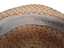Load image into Gallery viewer, GIGI BURRIS Noelle Fedora Hat Woven Raffia Bucket Brown/Beige One Size RRP330
