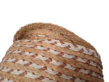 Load image into Gallery viewer, GIGI BURRIS Noelle Fedora Hat Woven Raffia Bucket Brown/Beige One Size RRP330

