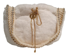 Load image into Gallery viewer, ROSANTICA Gressoney Shoulder Bag Faux Fur Crystal Crochet White NEW RRP930
