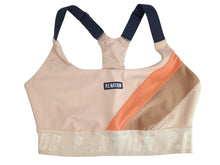 Load image into Gallery viewer, P.E NATION Ladies Beige &amp; Orange Scoop Neck Comeback Sports Bra Size M RRP80 NEW
