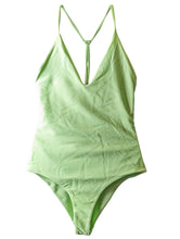 Load image into Gallery viewer, JADE SWIM Green Swimsuits Allinone Deep V Open Back Melon Size L NEW RRP 160
