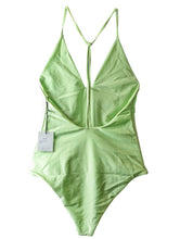 Load image into Gallery viewer, JADE SWIM Green Swimsuits Allinone Deep V Open Back Melon Size L NEW RRP 160

