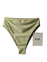 Load image into Gallery viewer, SIR. Green Sage Bikini Bottoms Reuben High Waist Stretch Size UK10 NEW RRP 80
