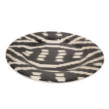 Load image into Gallery viewer, LES OTTOMANS 7-Piece Plate Saucer &amp; Bowl Set Black &amp; White Ikat Ceramic NEW
