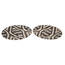 Load image into Gallery viewer, LES OTTOMANS 7-Piece Plate Saucer &amp; Bowl Set Black &amp; White Ikat Ceramic NEW
