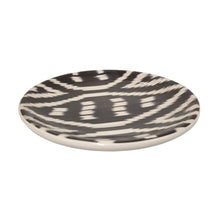 Load image into Gallery viewer, LES OTTOMANS 7-Piece Plate Saucer &amp; Bowl Set Black &amp; White Ikat Ceramic NEW
