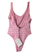 Load image into Gallery viewer, BALMAIN Pink Swimsuits Scoop Neck Light Printed Logo Size UK10 NEW RRP 420
